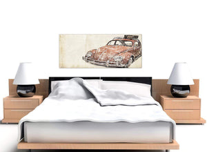 oversized vw beetle bug rat look surfer brown volkswagen lifestyle canvas modern 120cm wide 1279 for your office