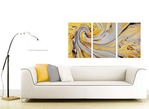 contemporary yellow and grey spiral swirl abstract canvas split set of 3 3290 for your hallway