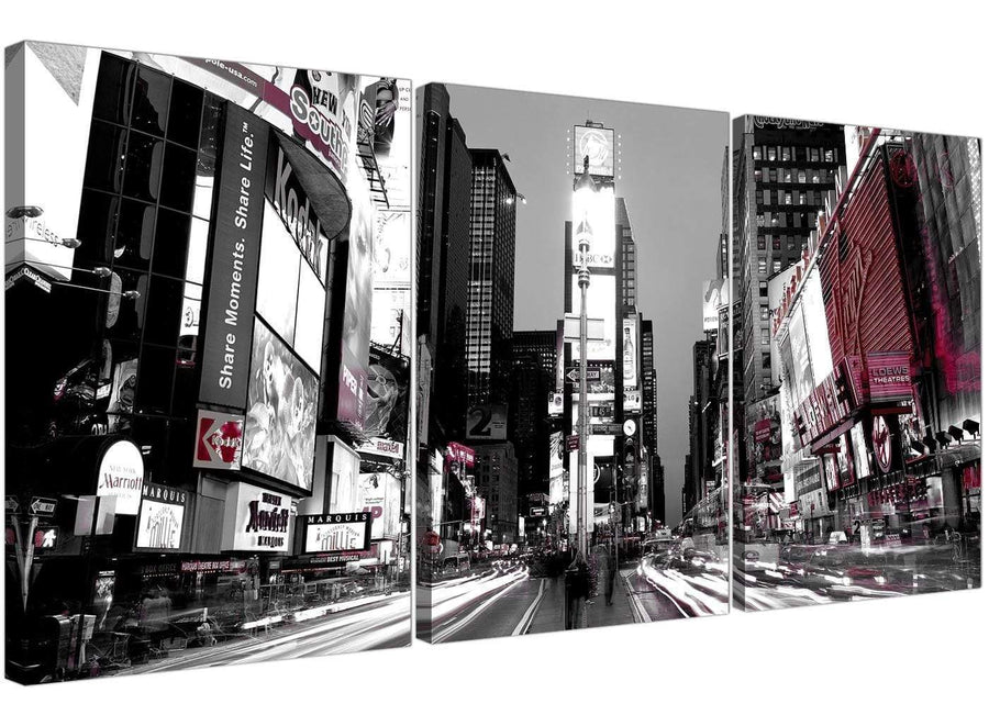 New York Times Square Red Black White Cityscape Canvas