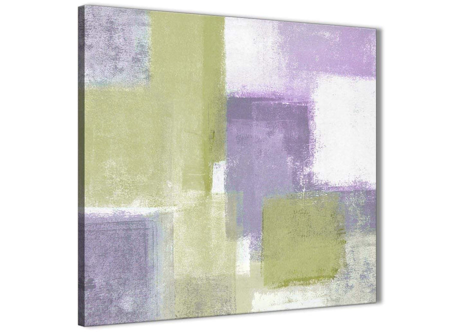 Oversized Lime Green Purple Abstract Painting Canvas Wall Art Print Modern 79cm Square For Your Kitchen-1s364l
