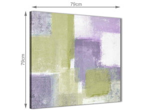 Panoramic Lime Green Purple Abstract Painting Canvas Wall Art Print Modern 79cm Square For Your Living Room-1s364l