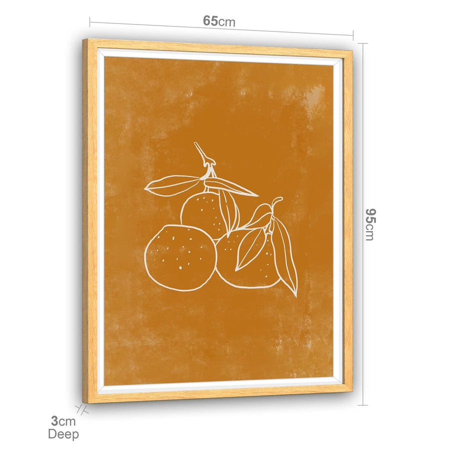 Kitchen Framed Art Prints Spanish Oranges Line Art Orange