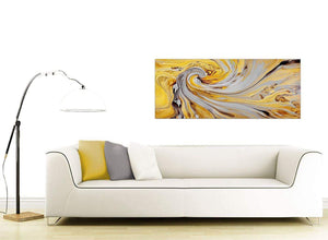 contemporary yellow and grey spiral swirl abstract canvas modern 120cm wide 1290 for your bedroom
