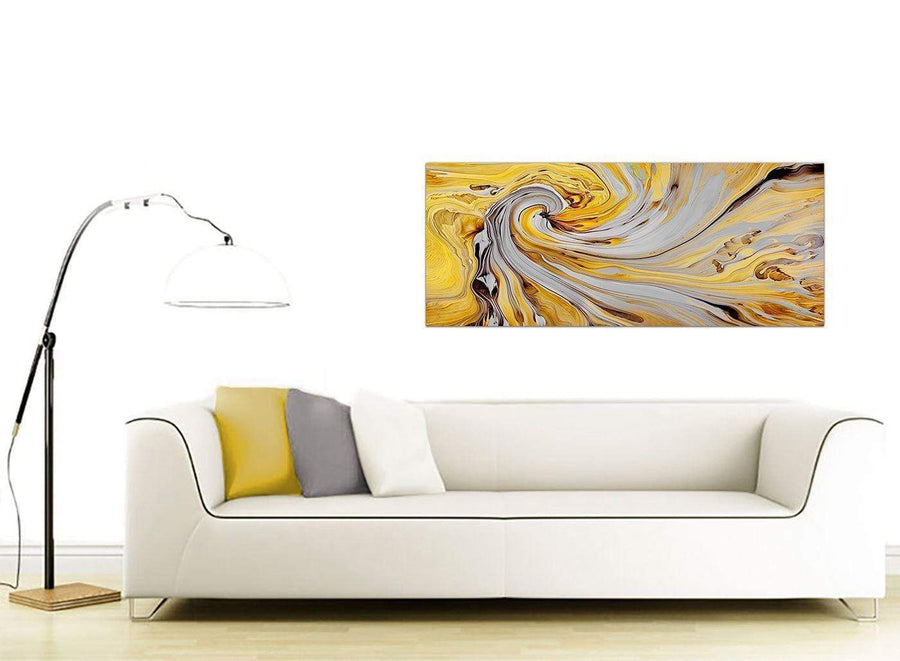 contemporary yellow and grey spiral swirl abstract canvas modern 120cm wide 1290 for your bedroom