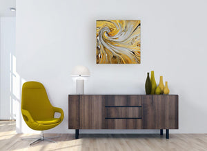 modern mustard yellow and grey spiral swirl abstract canvas modern 64cm square 1s290m for your bedroom