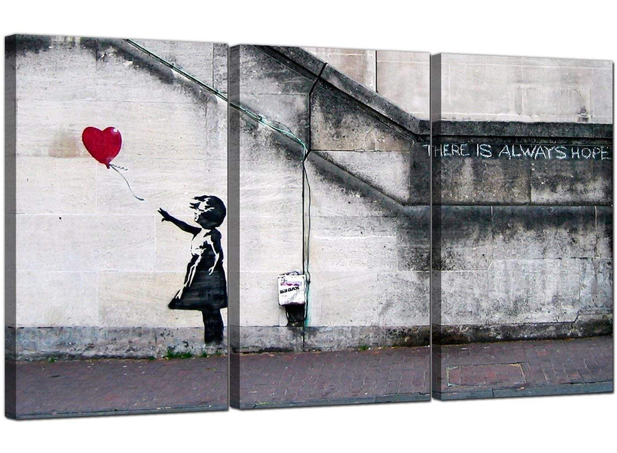 Set of Three Graffiti Canvas Prints Banksy 3050