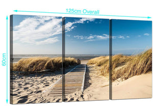Set of 3 Seaside Canvas Pictures 125cm x 60cm 3197