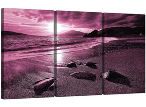 Set of 3 Seascape Canvas Art Beach Landscape 3078