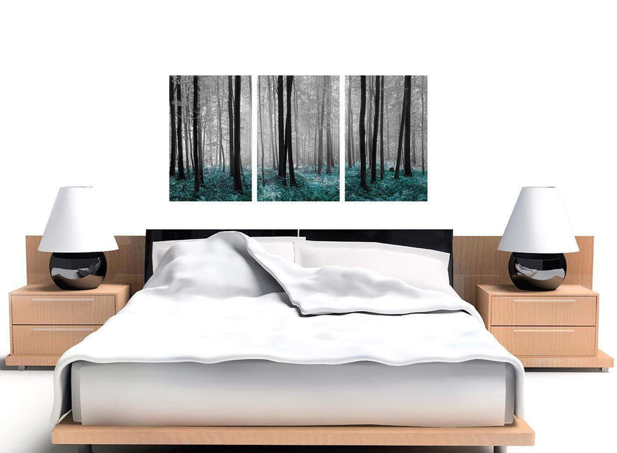 3 panel black and white forest woodland trees canvas wall art 3242