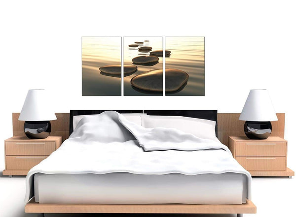 Set of 3 Modern Canvas Art Abstract Pebbles