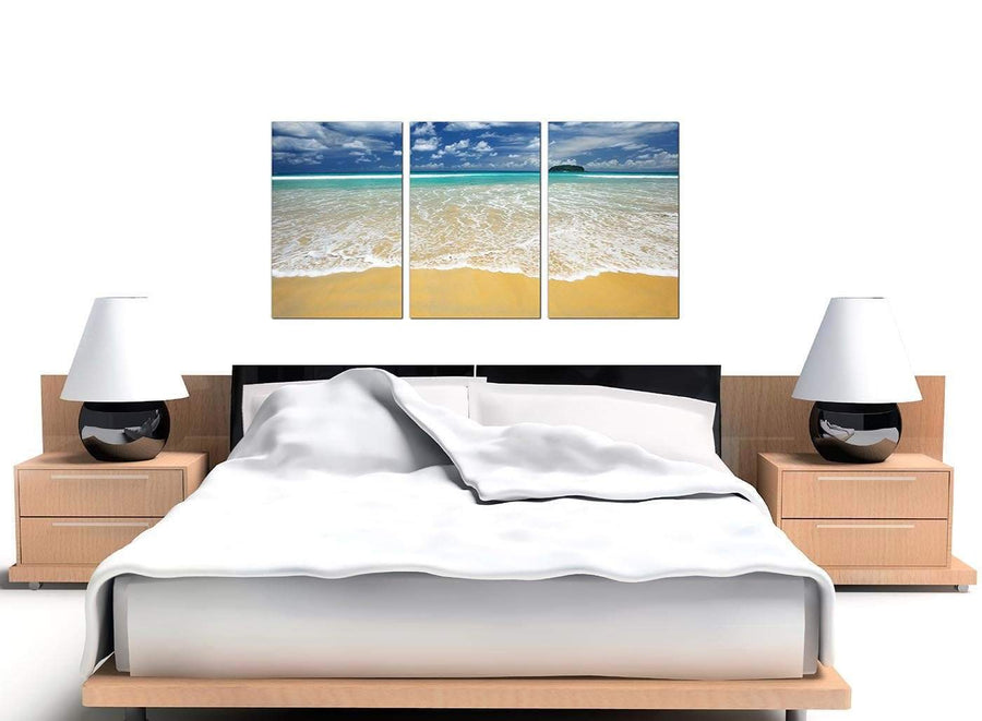 Modern Tropical Ocean Sandy Shore Scene Beach Canvas