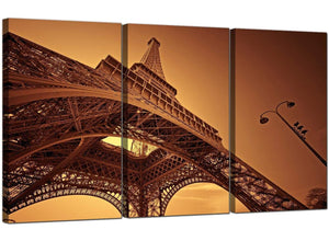 3 Panel City Canvas Art Eiffel Tower France 3013