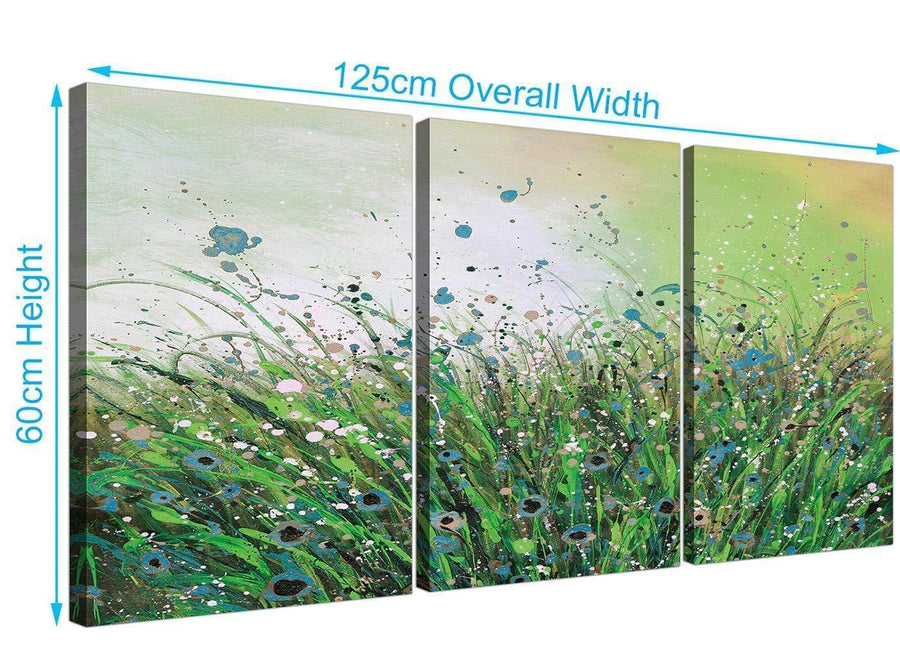 3 panel floral canvas pictures green 3261