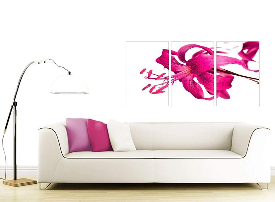 Set of 3 Flower Canvas Wall Art 125cm x 60cm 3053