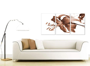 Set of 3 Flower Canvas Prints 125cm x 60cm 3055