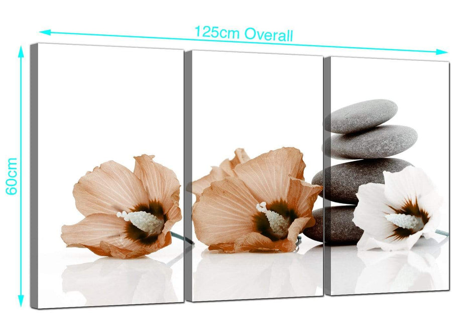 Set of 3 Flowers Canvas Pictures 125cm x 60cm 3073