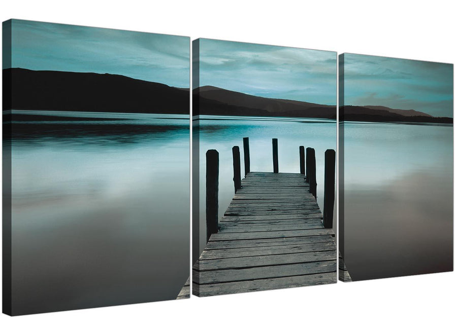 3 panel lake district jetty canvas pictures living room 3237