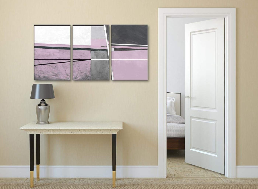 3 Piece Lilac Grey Painting Living Room Canvas Wall Art Accessories - Abstract 3395 - 126cm Set of Prints