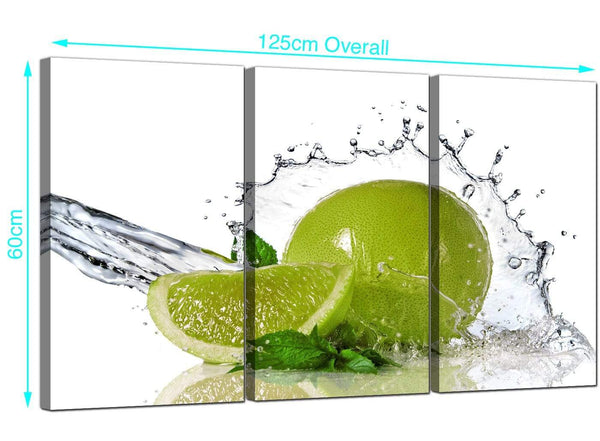 3 Panel Limes Canvas Prints UK 125cm x 60cm 3057