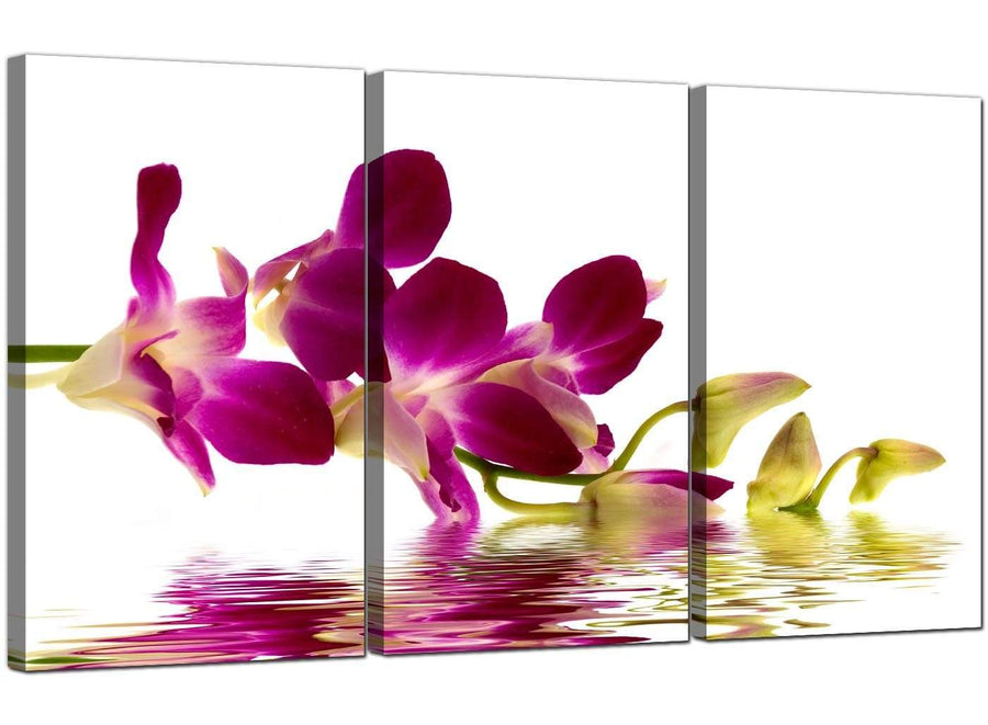 3 Panel Floral Canvas Prints Orchids 3021