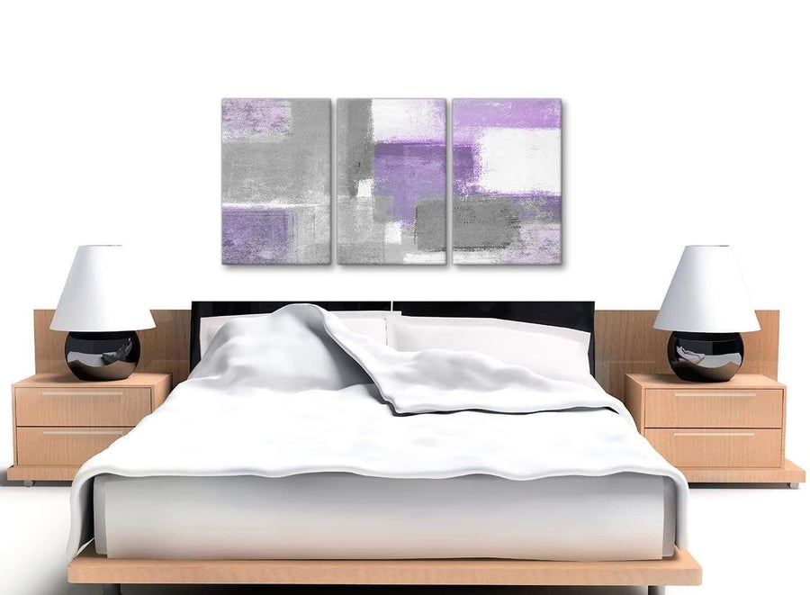 3 Panel Purple Grey Painting Kitchen Canvas Wall Art Accessories - Abstract 3376 - 126cm Set of Prints