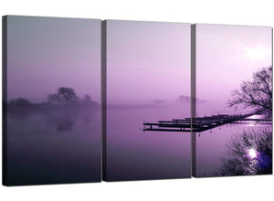 Set of Three Countryside Canvas Prints UK Misty Dawn 3119
