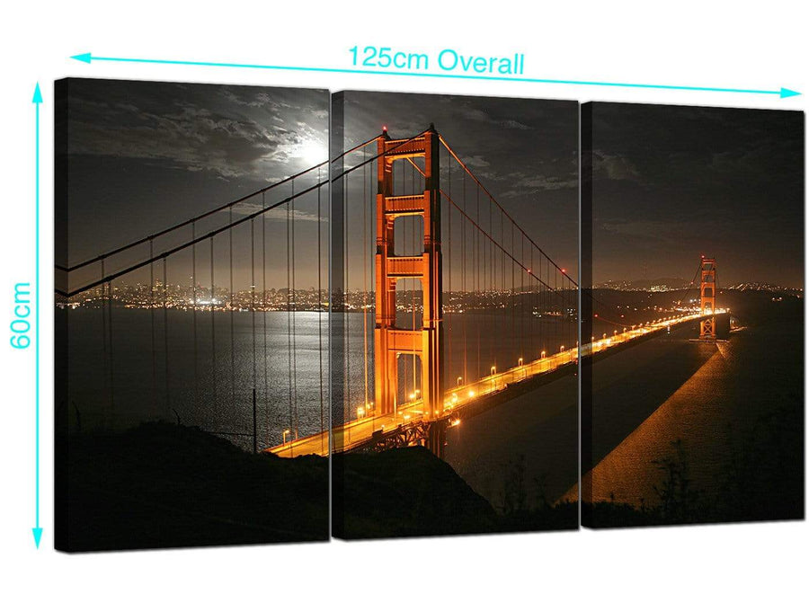 3 Panel San Francisco USA Canvas Prints 125cm x 60cm 3038