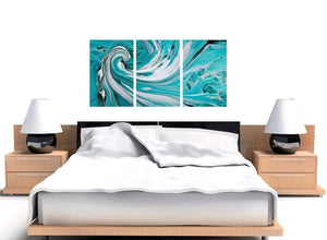 3 panel teal abstract swirl canvas art 3266