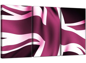 Plum Purple Union Jack Flag Abstract Canvas