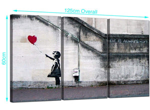 3 Part Banksy Canvas Prints 125cm x 60cm 3050