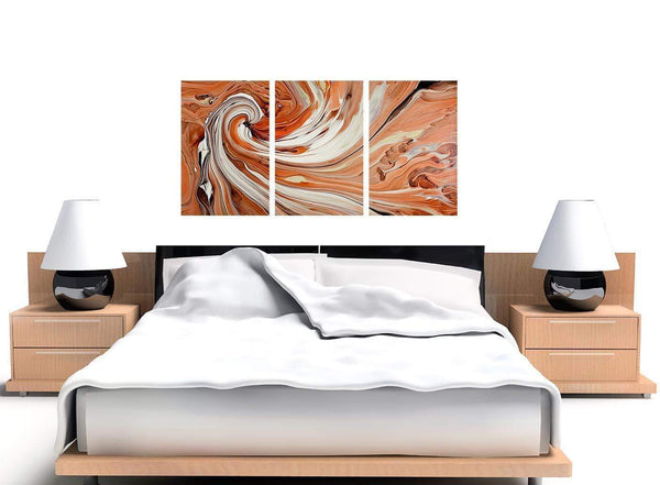 3 part orange abstract swirl canvas prints 3264