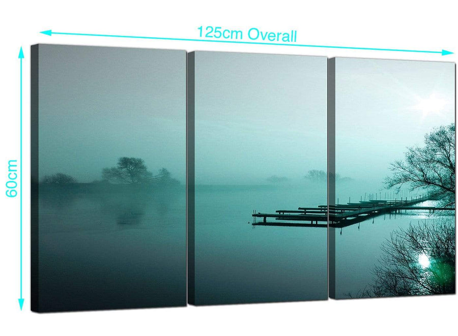 Set of 3 River Landscape Canvas Pictures 125cm x 60cm 3118