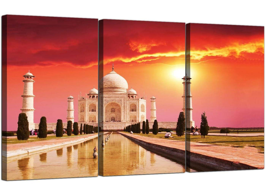 Set of 3 Indian Canvas Wall Art Taj Mahal 3193
