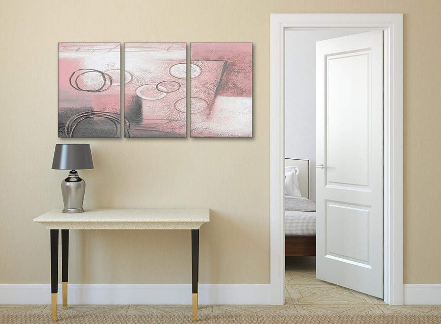 3 Part Blush Pink Grey Painting Kitchen Canvas Wall Art Decor - Abstract 3433 - 126cm Set of Prints