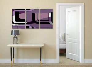 3 Piece Lilac Grey Painting Living Room Canvas Wall Art Accessories - Abstract 3412 - 126cm Set of Prints