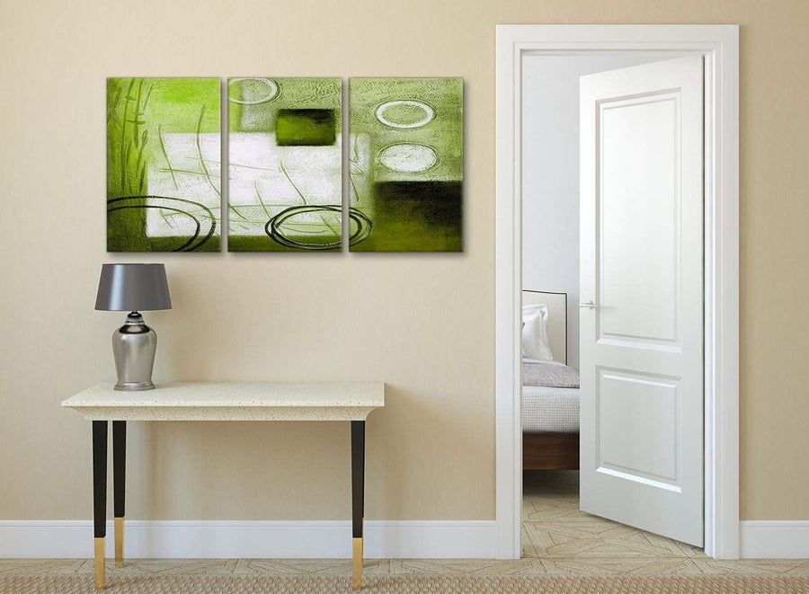 3 Piece Lime Green Painting Kitchen Canvas Pictures Decor - Abstract 3431 - 126cm Set of Prints