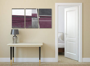 3 Piece Plum Purple Grey Painting Kitchen Canvas Pictures Decor - Abstract 3391 - 126cm Set of Prints