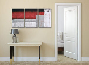 3 Panel Red Grey Painting Office Canvas Wall Art Accessories - Abstract 3428 - 126cm Set of Prints