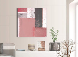 Contemporary Blush Pink Abstract Painting Wall Art Print Canvas Modern 79cm Square 1S334L For Your Bedroom