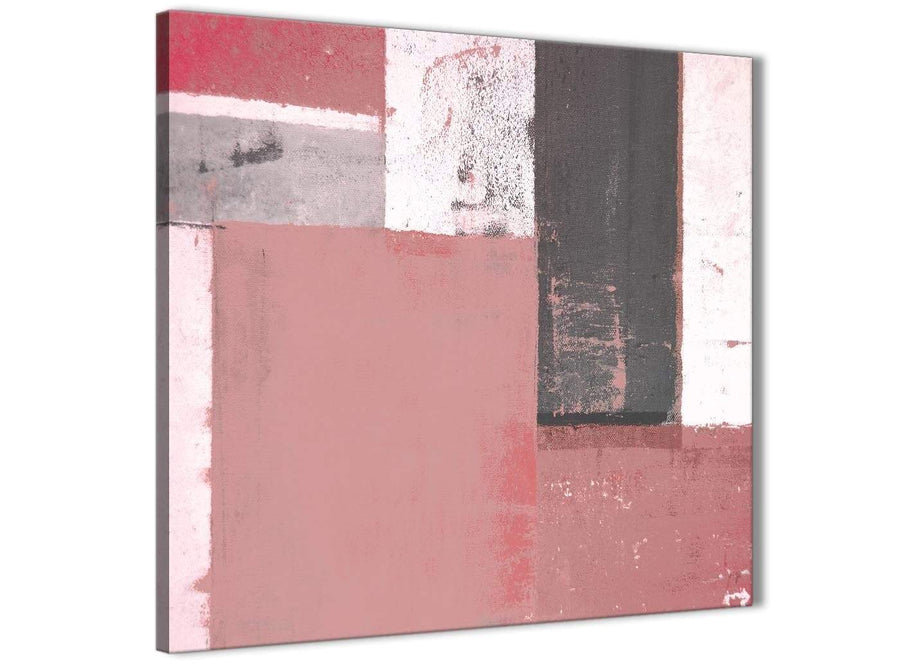Modern Blush Pink Abstract Painting Wall Art Print Canvas Modern 64cm Square 1S334M For Your Office