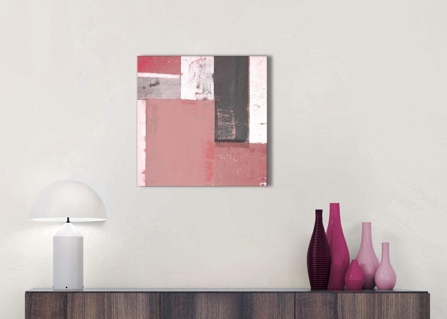 Cheap Blush Pink Abstract Painting Wall Art Print Canvas Modern 49cm Square 1S334S For Your Bedroom