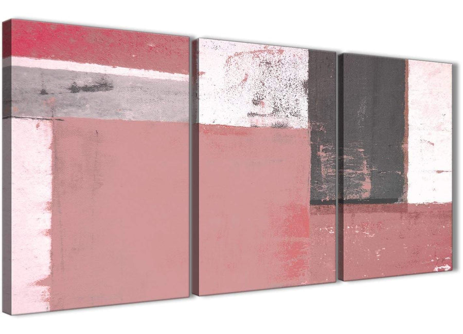 Oversized Blush Pink Abstract Painting Wall Art Print Canvas Split Set Of 3 125cm Wide 3334 For Your Office