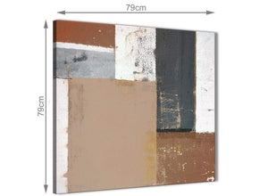 Chic Brown Beige Grey Abstract Painting Wall Art Print Canvas Modern 79cm Square 1S335L For Your Living Room