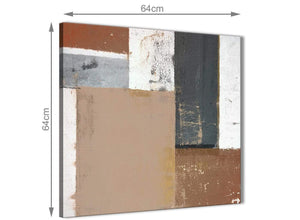 Chic Brown Beige Grey Abstract Painting Wall Art Print Canvas Modern 64cm Square 1S335M For Your Living Room
