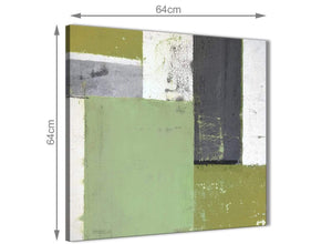 Chic Green Grey Abstract Painting Canvas Wall Art Pictures Modern 64cm Square 1S337M For Your Hallway