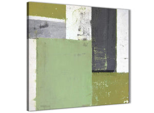 Modern Green Grey Abstract Painting Canvas Wall Art Pictures Modern 64cm Square 1S337M For Your Hallway