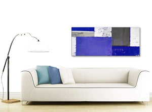 Contemporary Indigo Navy Blue Abstract Painting Canvas Wall Art Print Modern 120cm Wide 1338 For Your Dining Room