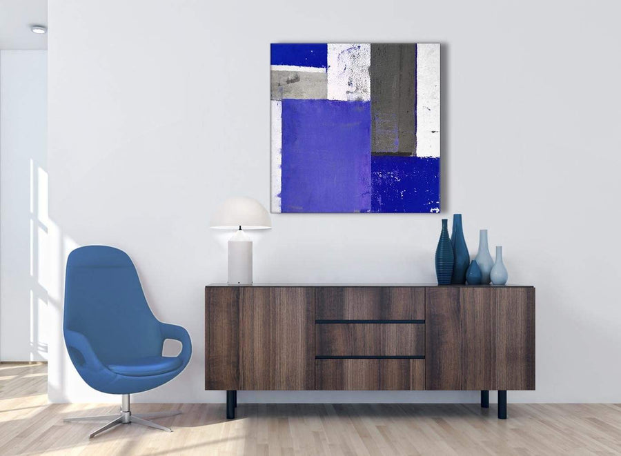 Cheap Indigo Navy Blue Abstract Painting Canvas Wall Art Print Modern 79cm Square 1S338L For Your Bedroom