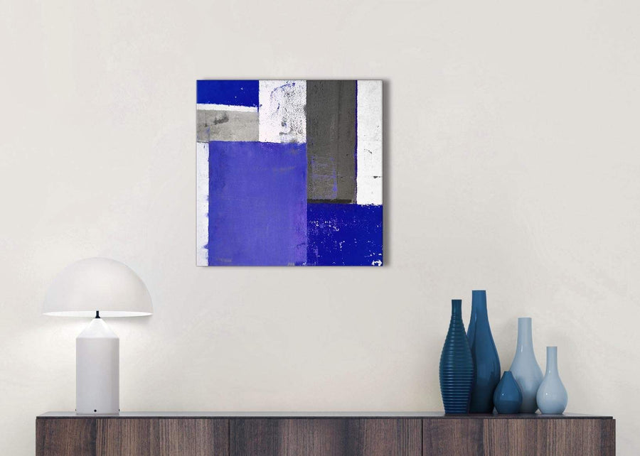 Cheap Indigo Navy Blue Abstract Painting Canvas Wall Art Print Modern 49cm Square 1S338S For Your Bedroom