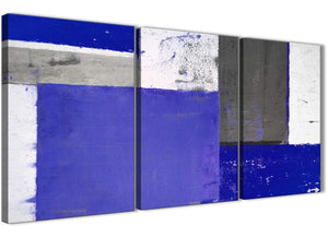 Oversized Indigo Navy Blue Abstract Painting Canvas Wall Art Print Multi Set Of 3 125cm Wide 3338 For Your Living Room